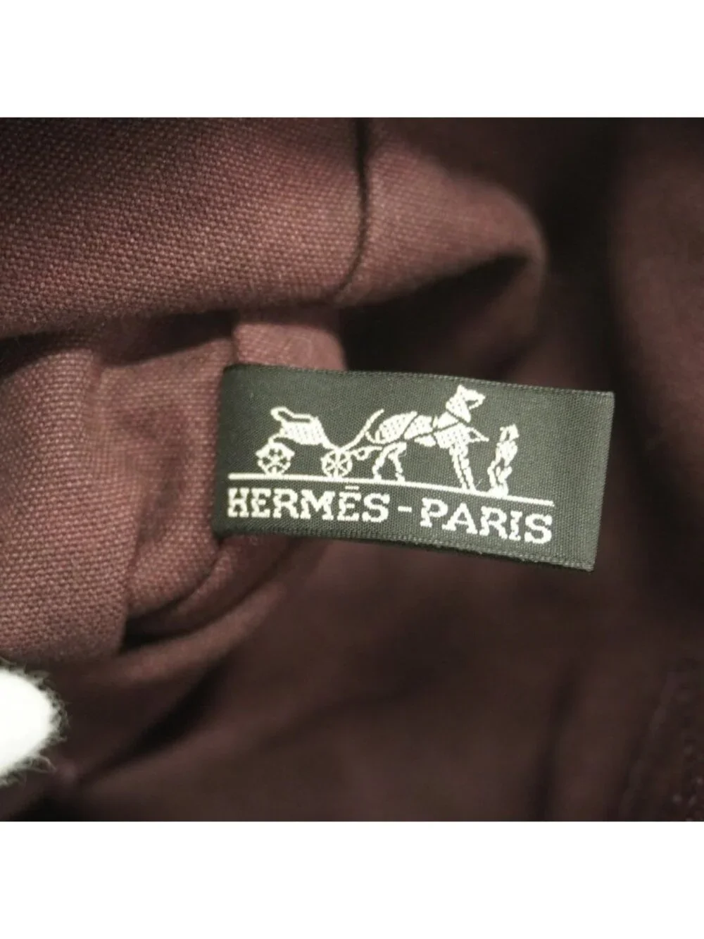 Hermes Tote Fourre Tout Cabas Canvas Bordeaux